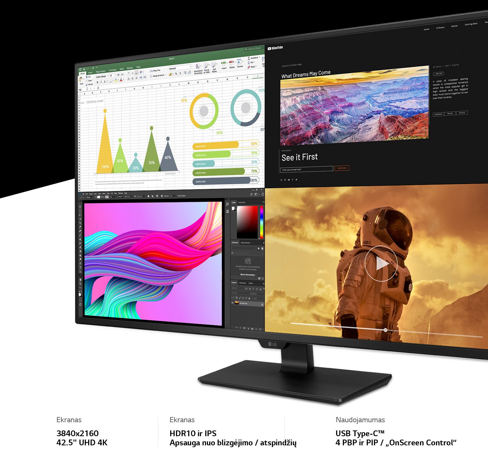 Didžiulis 4K patiems įvairiausiems darbams