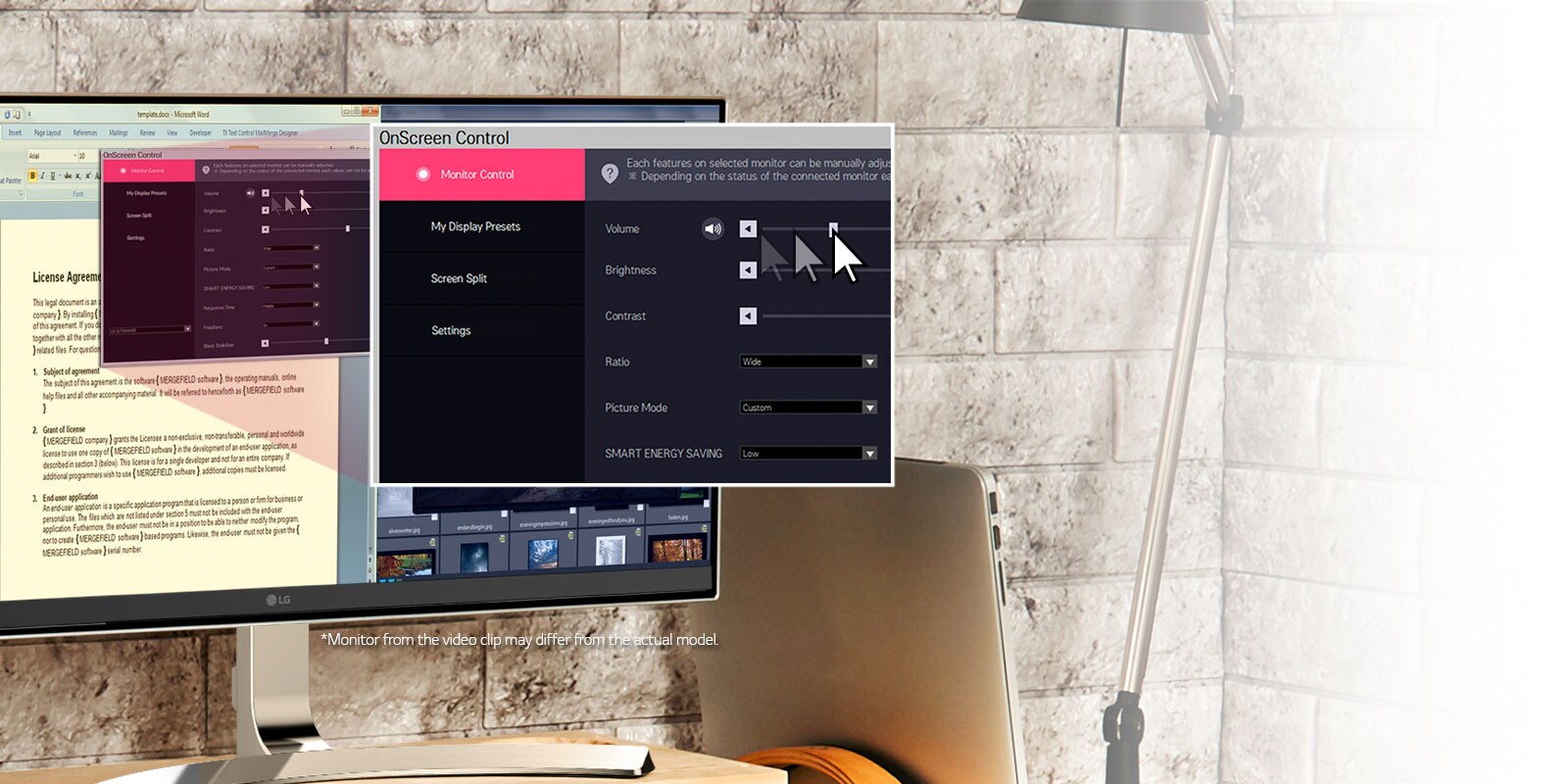 Patogi, lengva valdyti ekraninė valdymo priemonė
