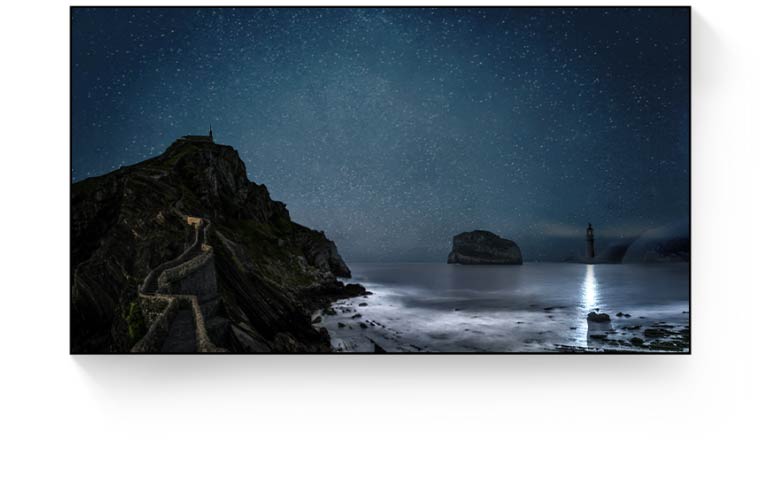 OLED technologijos evoliucijos demonstracija. Ekrane atsiranda vandenyno vaizdas naktį. Per jį juda slinkiklis, vaizduojantis HDR PRO evoliuciją nuo 2016 m. iki 2018 m., HDR10 „Pro“ nuo 2019 m. iki 2020 m., perėjimą į HGIG. Ekrane pasirodo „Petronas“ bokštų vaizdas 4K raiška, tuomet keičiasi į 8K raišką. Rodomas Činkve Terė vaizdas, o jo viduryje - procesorius, iš pažangiojo α7 virstantis į pažangųjį α9, tuomet pažangųjį α9 „Gen2“, α9 „AI Gen3“ ir α9 „AI Gen5“.