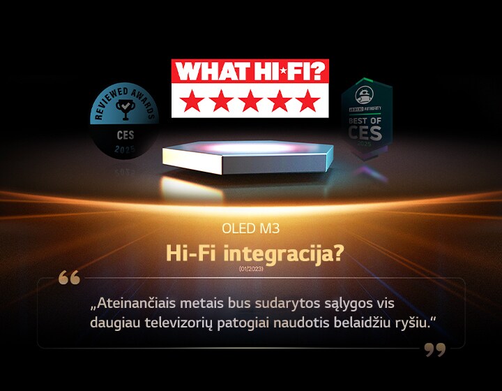 „What Hi-Fi“ OLED M3 skirtas apdovanojimas Jų apžvalgos ištrauka, atveria kelią tam, kad ateityje daugiau televizorių taptų patogiai belaidžiais.
