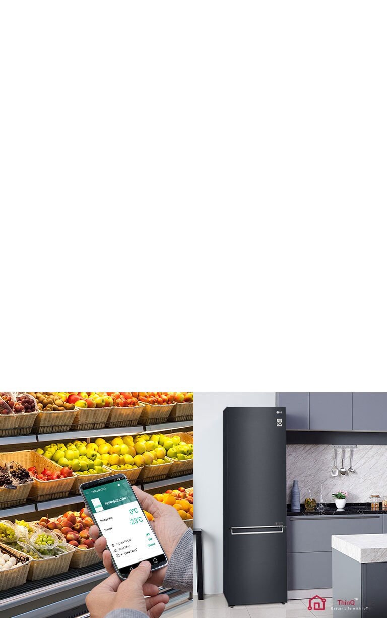 Šaldytuvo nustatymus reguliuokite nuotoliniu būdu