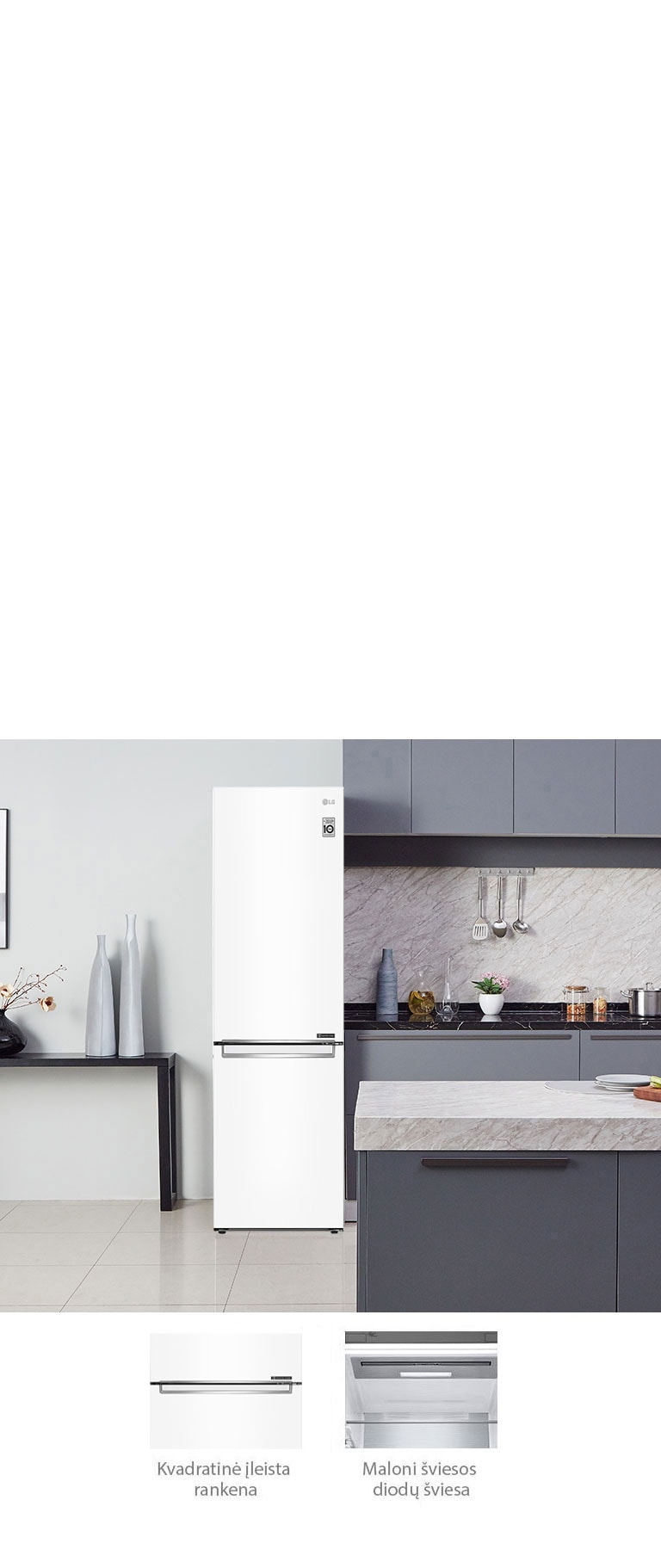 LG GBB61SWJMN E klasės šaldytuvas | LG Lietuva