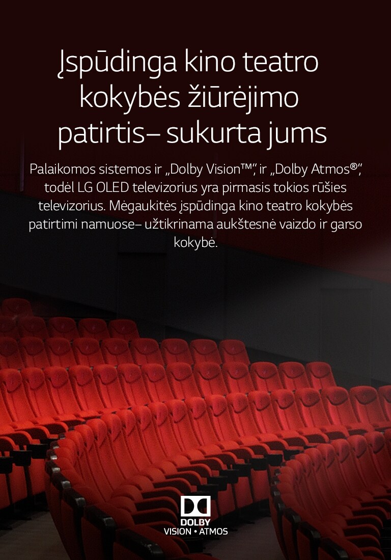 Įspūdinga kino teatro kokybės žiūrėjimo patirtis