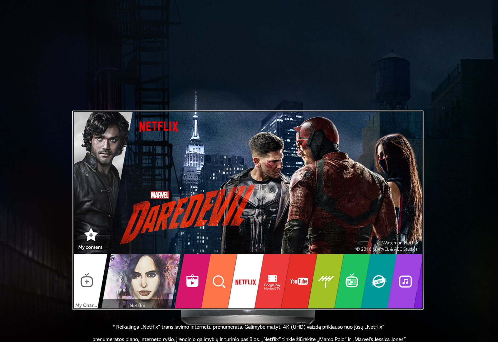 LG IŠSKIRTINIO STILIAUS OLED TELEVIZORIUS idealiai tinka „Netflix