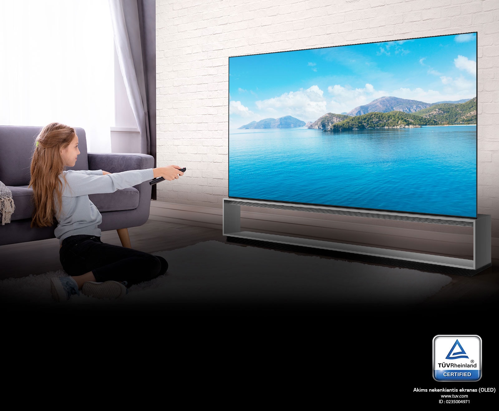 TV ekrane, kurį sertifikavo „TÜV Rheinland1