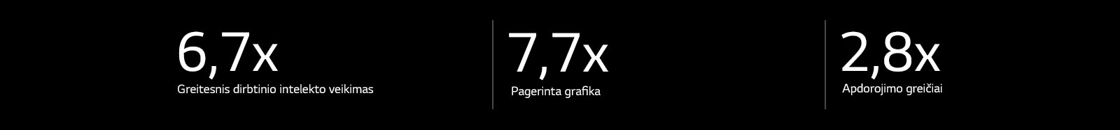 Toliau pateikta „alpha 11“ DI procesoriaus specifikacija, lyginant su „alpha 5“ DI procesoriumi. „alpha 11“ DI procesorius pasižymi 6,7 karto spartesniu dirbtinio intelekto veikimu, 7,7 karto geresne grafika ir 2,8 karto didesne apdorojimo sparta.