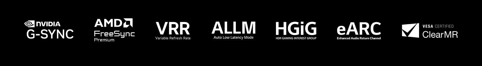 Taip pat matomi Nvidia G-Sync, AMD FreeSync Premium ir kiti su žaidimais susiję sertifikatai.