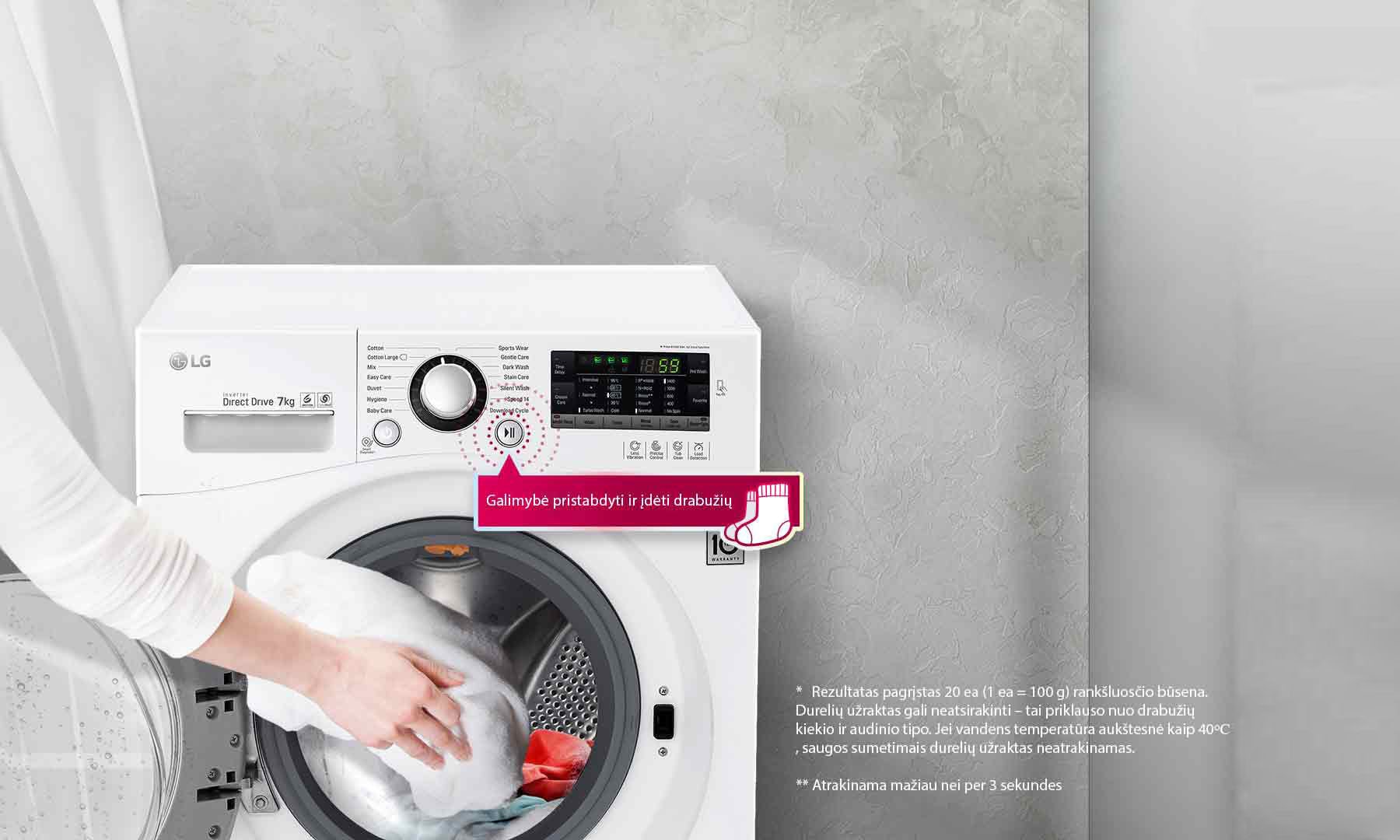 Galimybė pristabdyti ir įdėti drabužių1