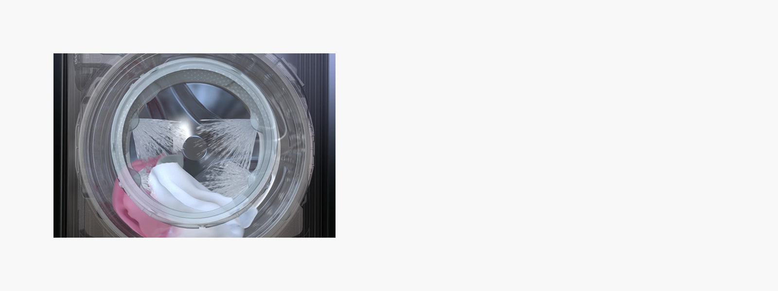 Čia yra skalbyklės durelės. Vanduo trykšta iš keturių pusių durelių viduje.