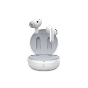 LG TONE Free UFP9W, Atidaryto dėklo vaizdas iš priekio su plūduriuojančiais ausinukais., TONE-UFP9W, thumbnail 2