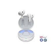 LG TONE Free UFP8W, Atvaizdas su ausinukais, plūduriuojančiais virš atidaryto dėklo., TONE-UFP8W, thumbnail 1