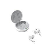 LG TONE Free UFP8W, Atidaryto dėklo vaizdas 15 laipsnių kampu iš šono, abiejų pusių ausinukai padėti priešais šį dėklą., TONE-UFP8W, thumbnail 12