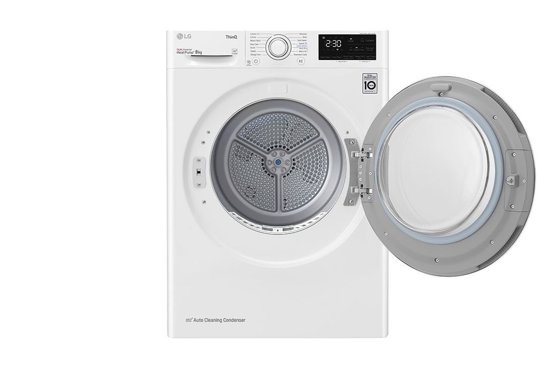 LG džiovyklė 8kg | RH3 serijos | D | Baltas | DUAL Inverter Heat Pump | WiFi | Auto Cleaning Condenser | Smart Pairing | RH80V3AV6N , RH80V3AV6N, RH80V3AV6N, thumbnail 3