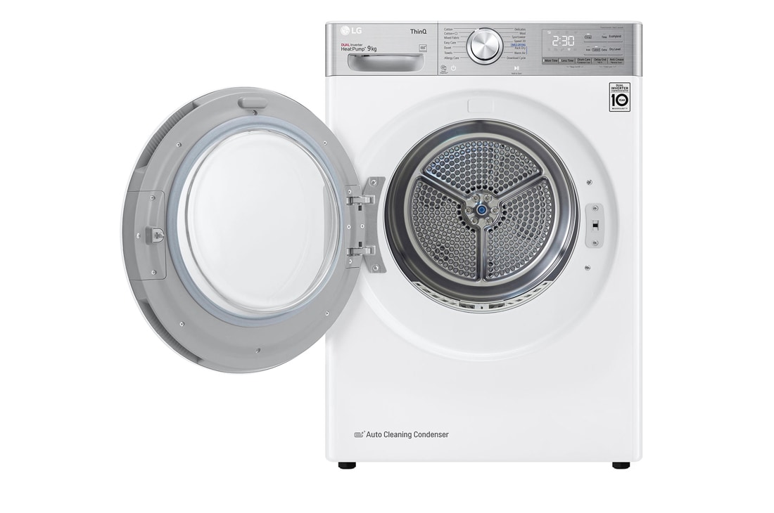LG džiovyklė 9kg | RH9 serijos | C | Baltas | DUAL Inverter Heat Pump | WiFi | Auto Cleaning Condenser | Smart Pairing | RH90V9AV2QR , Kairė, RH90V9AV2QR, thumbnail 2