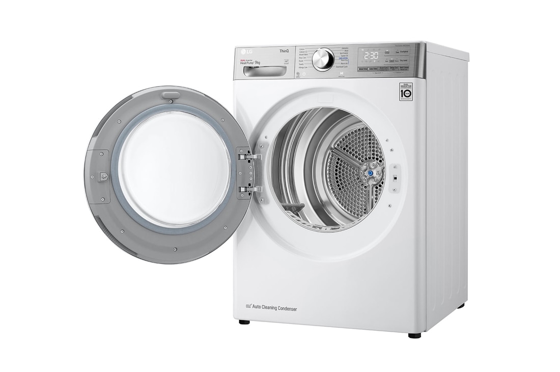 LG džiovyklė 9kg | RH9 serijos | C | Baltas | DUAL Inverter Heat Pump | WiFi | Auto Cleaning Condenser | Smart Pairing | RH90V9AV2QR , Būgno lemputė, RH90V9AV2QR, thumbnail 12