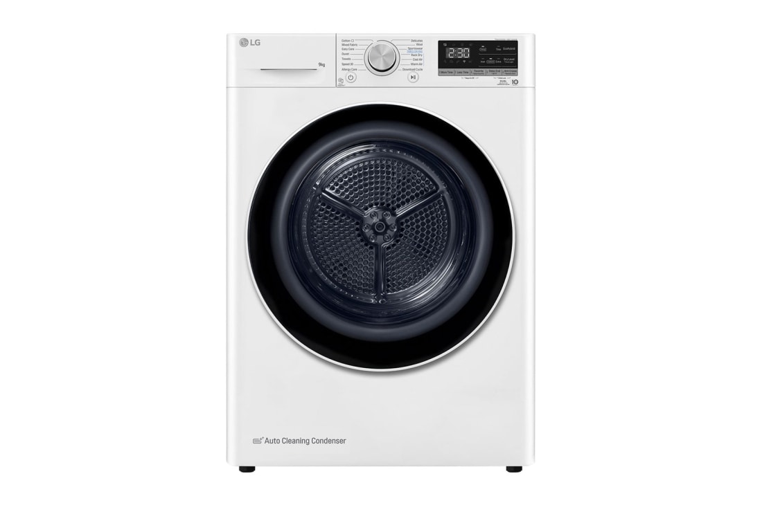 LG džiovyklė 9kg | RH9 serijos  | A+++ | Baltas| DUAL Inverter Heat Pump | WiFi | Auto Cleaning Condenser | Smart Pairing | RH90V9AV4N, RH90V9AV4N
