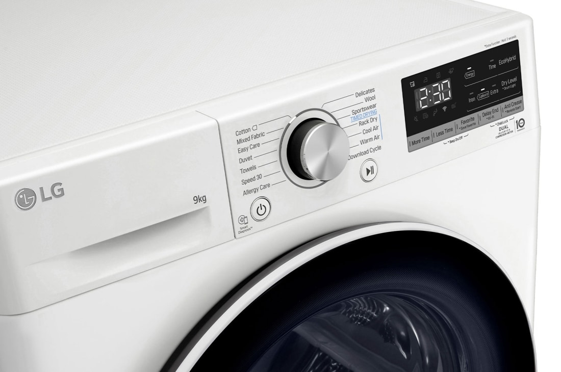 LG džiovyklė 9kg | RH9 serijos  | C | Baltas| DUAL Inverter Heat Pump | WiFi | Auto Cleaning Condenser | Smart Pairing | RH90V9AV4N, RH90V9AV4N, thumbnail 5