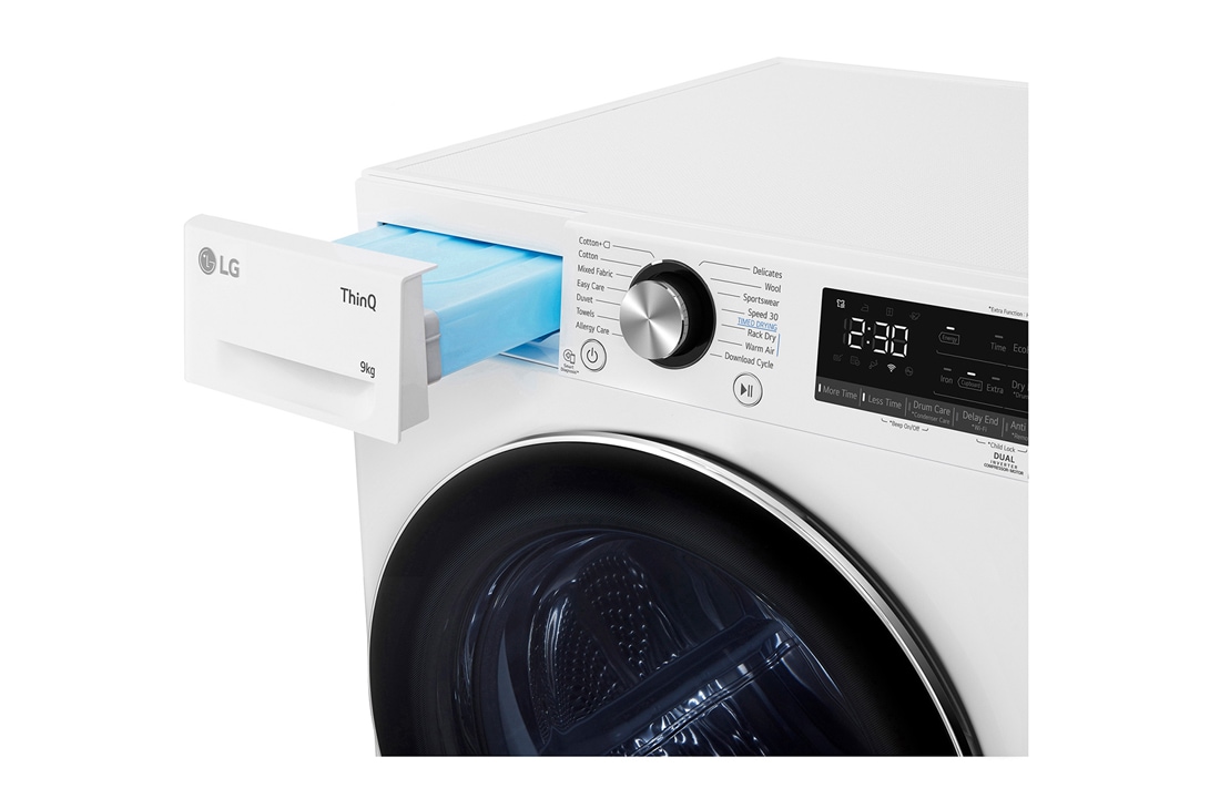 LG džiovyklė 9kg | RH9 serijos  | C | Baltas| DUAL Inverter Heat Pump | WiFi | Auto Cleaning Condenser | Smart Pairing | RH90V9AV2N , RH90V9AV2N, RH90V9AV2N, thumbnail 8