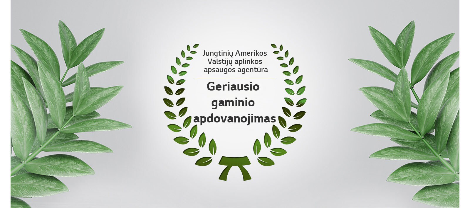 Šalia EPA geriausio gaminio apdovanojimo teksto pavaizduotas žalias laurų vainikėlis. Abejose atvaizdo pusėse pavaizduoti žali lapai.