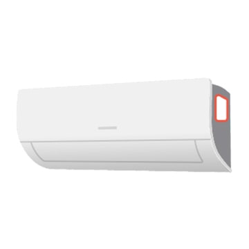 Čia vaizduojamas oro kondicionierius1 ir jo QR kodo lipduko vieta.