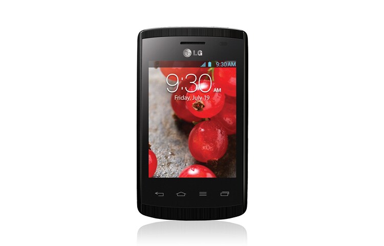 LG „LG Optimus L1 II“ Android išmanusis telefonas su 1 GHz procesoriumi ir 3 colio IPS ekranu., E410