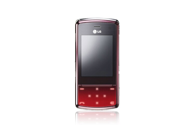 LG Mobilusis telefonas slankiu korpusu, interaktyvus jutiklinio ekrano apšvietimas, grūdintas stiklas ir 3 MP fotoaparatas su automatinio fokusavimo funkcija, KF510
