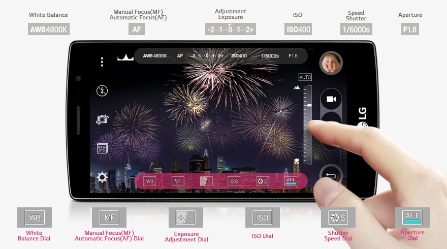 8 megapikselių užpakalinė kamera su rankiniu režimu