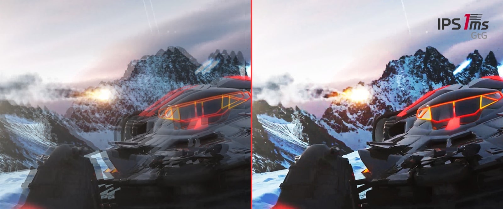 Vaizdo įrašas skirtas palyginti liekamojo vaizdo efektą IPS 5 ms ir IPS 1 ms atveju.	