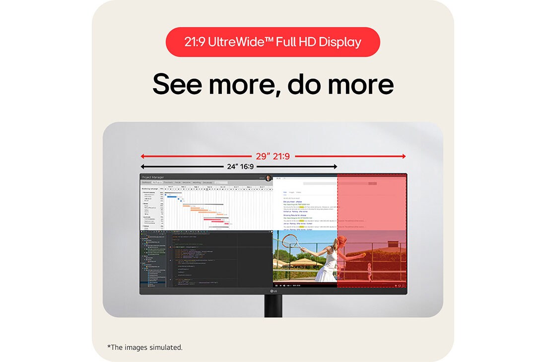 LG 29 colių UltraWide 21:9 WFHD (2560x1080) IPS ekranas	, USP gallery, 29U511A-B, thumbnail 12