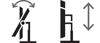 Pakreipimo / Reguliuojamo aukščio piktograma.