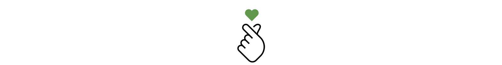 Piršto ir širdied logotipas.