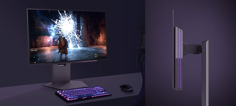 Tuotekuva UltraGear OLED 27GX790A -pelinäytöstä.