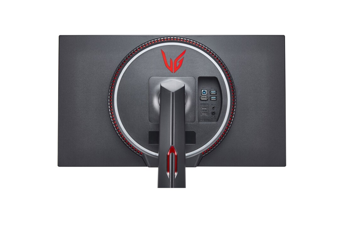 LG 27 colių UltraGear™ monitorius žaidimams, vaizdas iš galo stambiu planu su balta ir raudona „Sphere Lighting 2.0“, 27GN750-B, thumbnail 11