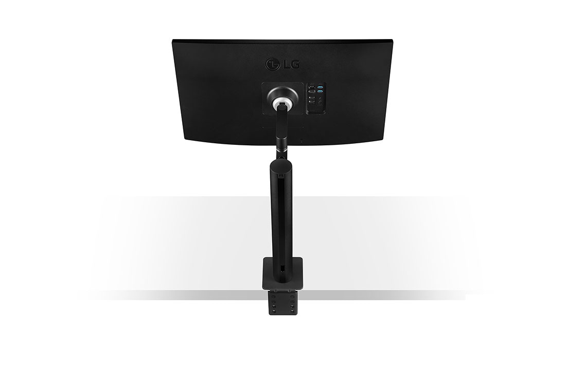 LG 27 colių Ergo LED monitorius, Vaizdas iš galo, monitoriaus petys ištiestas centre, 27QN880-B, thumbnail 12