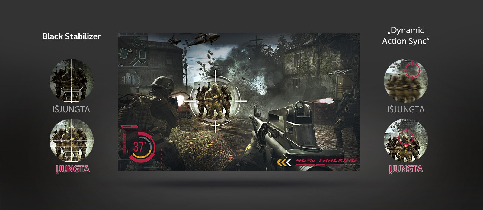 Optimizuotas veikimas žaidimų aplinkai naudojant žaidimų režimą.