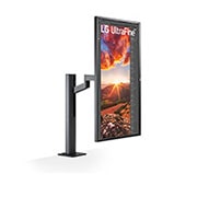 LG 27 colių Ergo IPS monitorius, paversto 90˚ kampu monitoriaus vaizdas iš šono, 27UN880-B, thumbnail 10