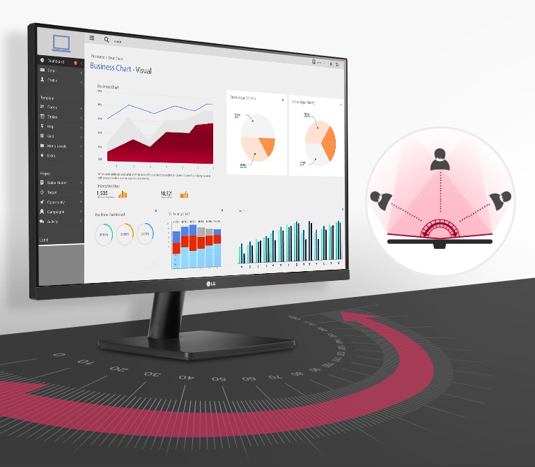 IPS „Full HD“ ekrane matomas aiškesnės ir tolygesnės tikrosios spalvos žiūrint dideliu kampu (iki 178 laipsnių)