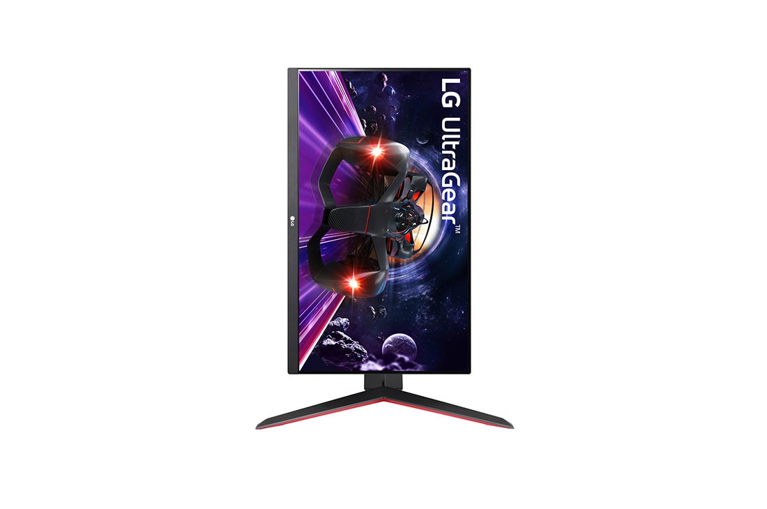 LG 24 colių UltraGear™ monitorius žaidimams, monitoriaus sukamo 90 laipsnių kampu į vertikalią padėtį vaizdas iš priekio, 24GN650-B, thumbnail 9