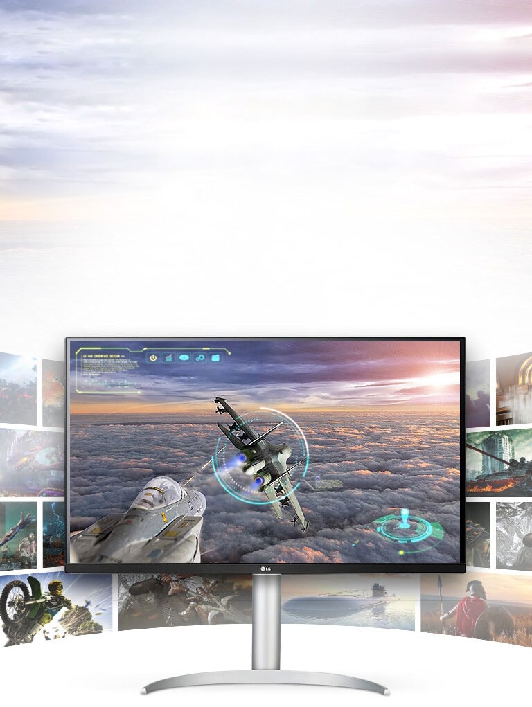 Itin ryški ir detali žaidimo scena, rodoma LG UHD 4K monitoriuje