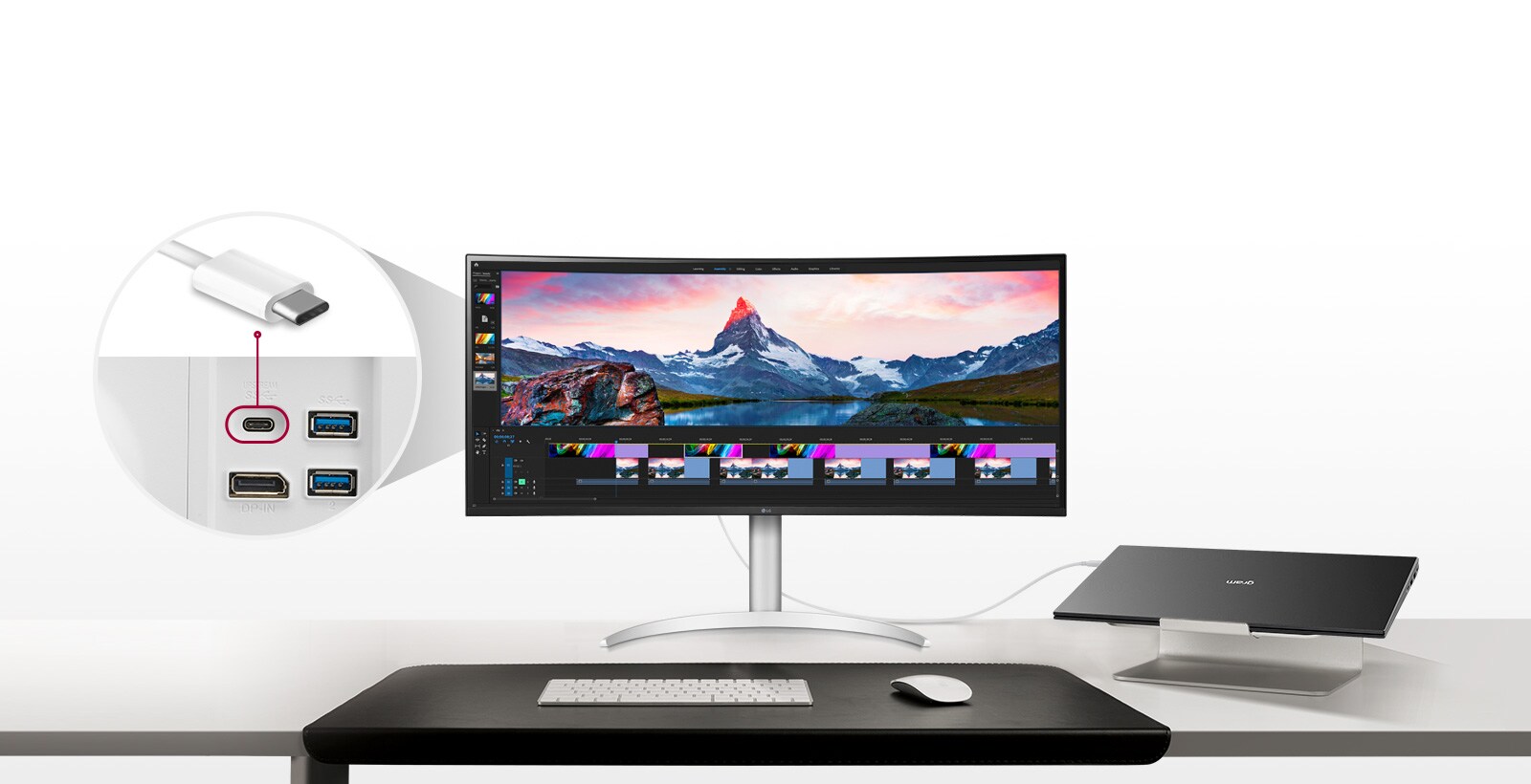 Naudojant „USB Type-C™“ užtikrinamas valdymo ir prijungimo patogumas