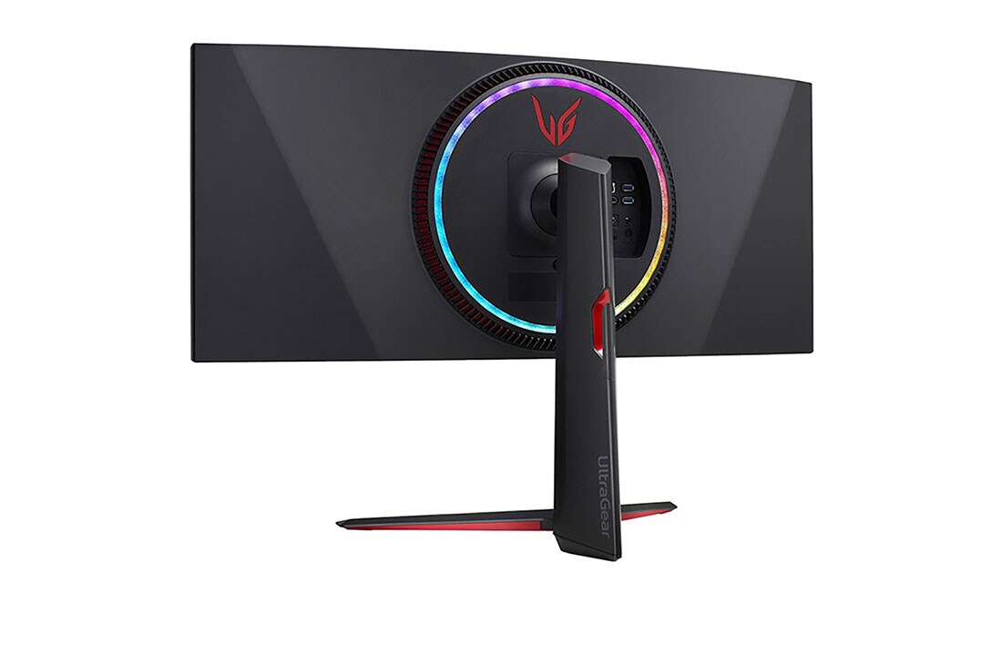 LG 33 colių UltraGear™ monitorius žaidimams, perspektyvinis vaizdas iš galo įvairių atspalvių šviesoms esant įjungtoms, 34GP950G-B, thumbnail 9