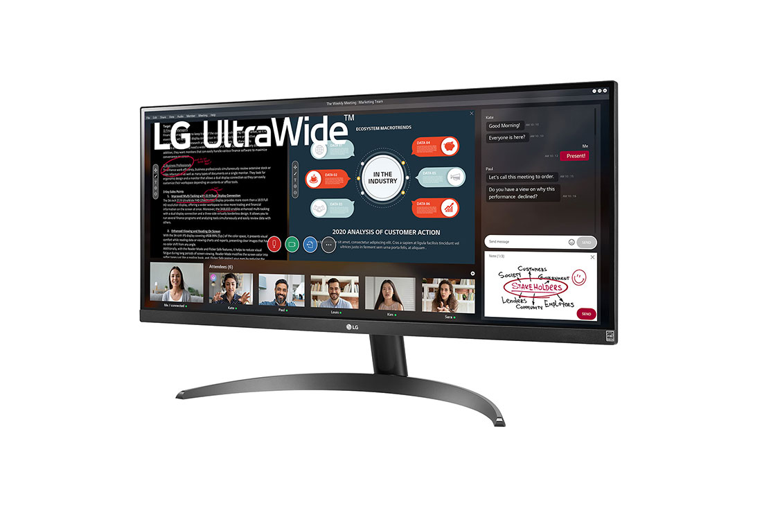 LG 29 colių UltraWide™ monitorius, vaizdas +15 laipsnių iš šono, 29WP500-B, thumbnail 2