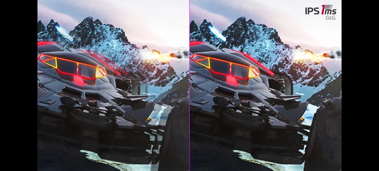 IPS 5 ms ir IPS 1 ms liekamojo vaizdo palyginimas