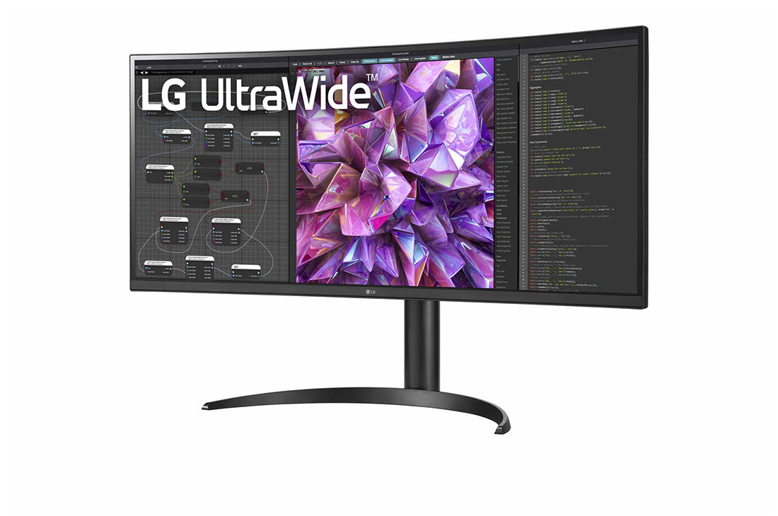 LG 34 col. 21:9 lenktas „UltraWide™“ QHD (3440 × 1440) monitorius, vaizdas +15 laipsnių iš šono, 34WQ75C-B, thumbnail 2