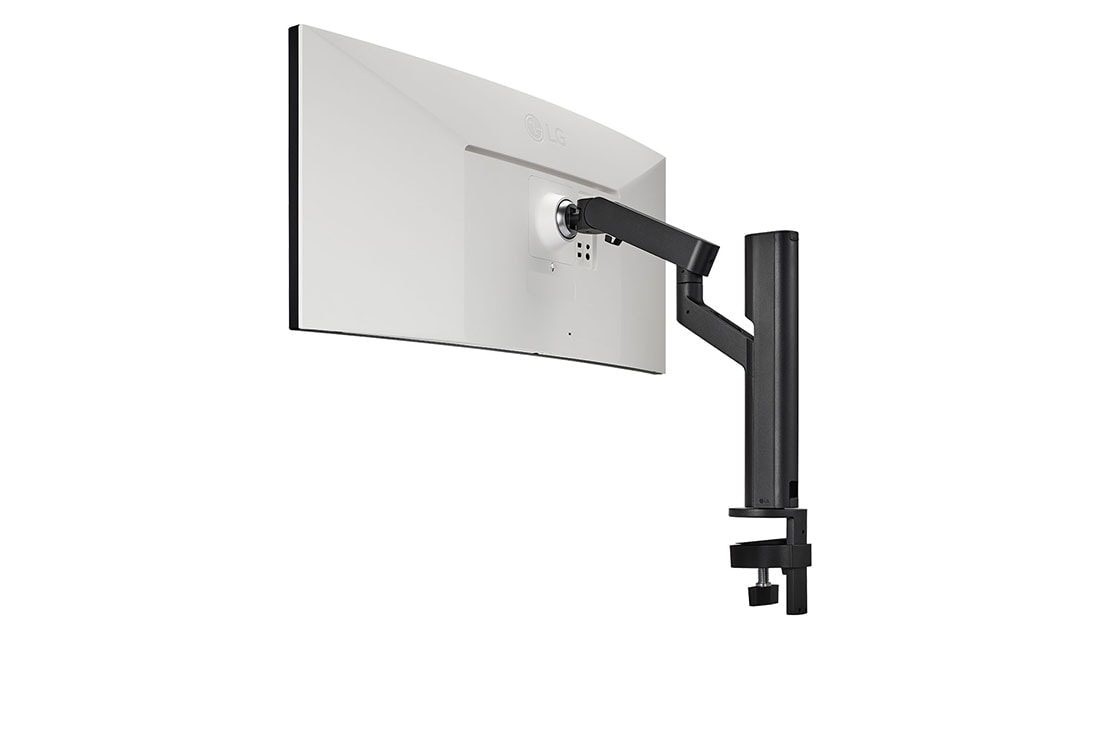 LG 37,5 col. 21:9 lenktas „UltraWide™“ QHD+ (3840 × 1600) monitorius „Ergo“, perspektyvinis vaizdas iš nugarėlės, 38WQ88C-W, thumbnail 7