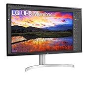 LG 32 colių UHD 4K monitorius, vaizdas +15 laipsnių iš šono, 32UN650P-W, thumbnail 3