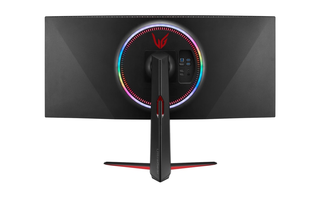 LG 38 colių UltraGear™ monitorius žaidimams,  vaizdas iš galo įvairių atspalvių šviesoms esant įjungtoms, 38GN950P-B, thumbnail 7
