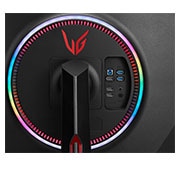 LG 38 colių UltraGear™ monitorius žaidimams,  prievadų vaizdas stambiu planu įvairių atspalvių šviesoms esant įjungtoms, 38GN950P-B, thumbnail 11