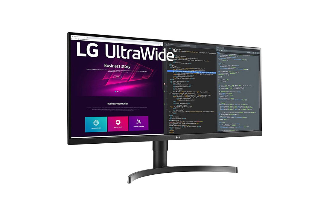 LG 34 colių UltraWide™ monitorius, vaizdas +15 laipsnių iš šono, 34WN750P-B, thumbnail 3
