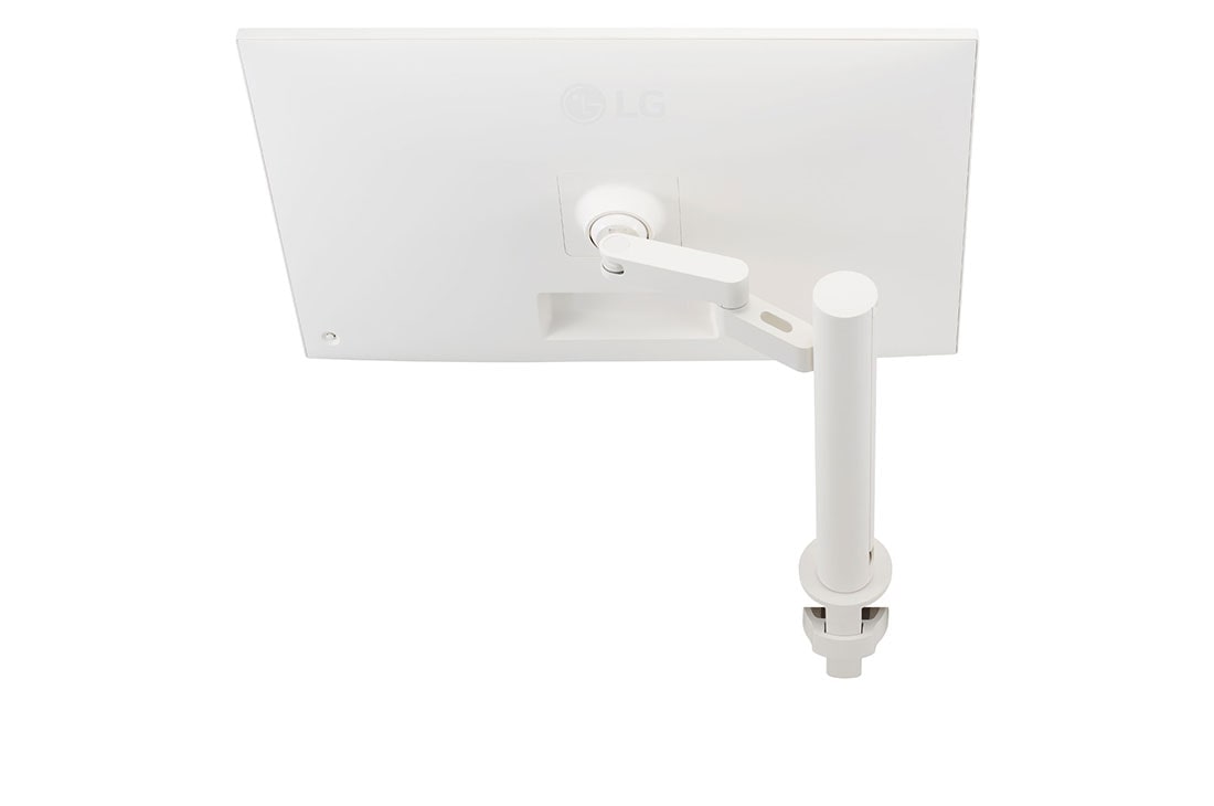 LG 32 colių 4K UHD išmanusis monitorius su „webOS“ ir „Ergo“ stovu, vaizdas iš užpakalinio šono, monitoriaus petys ištrauktas į dešinę, 32SQ780S-W, thumbnail 13